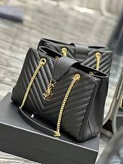 kitlife Saint Laurent Black Chevron Leather Classic Monogram Shopping bag - 33x22x15 cm - 5