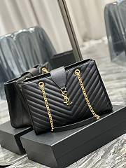 kitlife Saint Laurent Black Chevron Leather Classic Monogram Shopping bag - 33x22x15 cm - 4