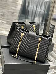 kitlife Saint Laurent Black Chevron Leather Classic Monogram Shopping bag - 33x22x15 cm - 2