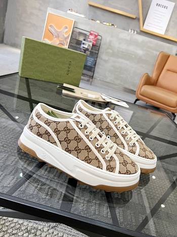 kitlife Men Gucci Original GG canvas sneakers brown