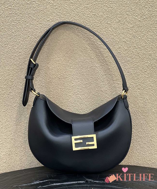Kitlife Fendi Black Leather Croissant bag - 30×1×23cm - 1