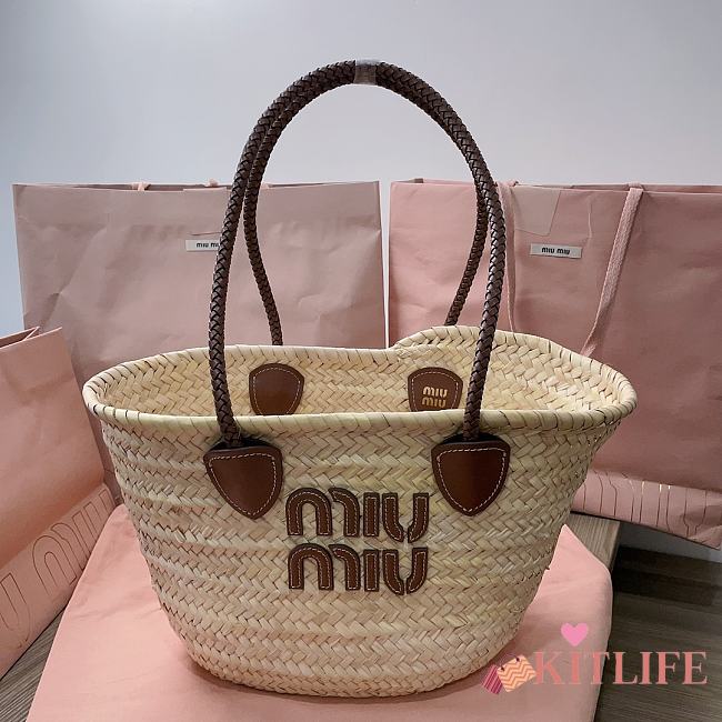 Kitlife MIU MIU  logo-patch tote bag - 26x26x17cm - 1