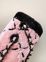 kitlife Chanel flap bag Sequins & Black Metal Pink & Black - 17 × 27 × 8 cm - 3