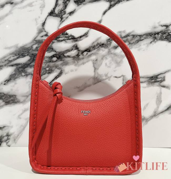 Kitlife Fendi Red Mini Fendessence Logo Plaque Tote Bag - 27x7x20.5cm - 1