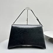 kitlife Balenciaga Women's Black Crush Large Leather Shoulder Bag silver hardware - 40x24x15cm - 5