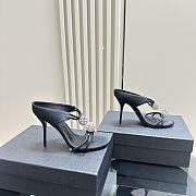 kitlife SAINT LAURENT Pierre 110 Satin And Leather Crystal Ball Shoes In Black - 5