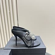 kitlife SAINT LAURENT Pierre 110 Satin And Leather Crystal Ball Shoes In Black - 4