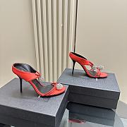 kitlife SAINT LAURENT Pierre 110 Satin And Leather Crystal Ball Shoes In Red - 5
