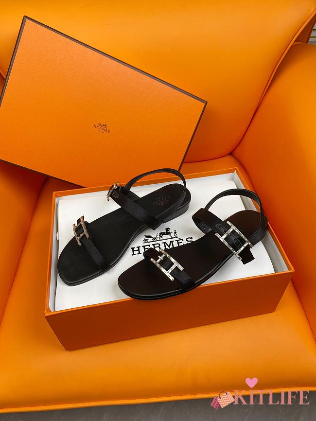 kitlife Hermes Sandals Black 01 - 1