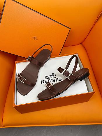 kitlife Hermes Sandals brown 03