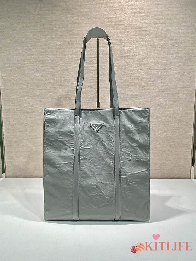 kitlife Prada Medium antique nappa leather Gray tote bag - 36x39x13 cm - 1