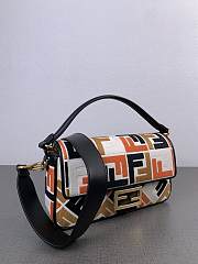 Kitlife Fendi Baguette Multicolor canvas bag with orange FF embroidery - 27x15x6cm - 3