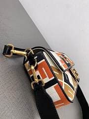 Kitlife Fendi Baguette Multicolor canvas bag with orange FF embroidery - 27x15x6cm - 2