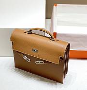 kitlife Hermes Kelly 34 Depeches HSS Gris Mouette & Noir Togo brown bag - 34x26x8cm - 2