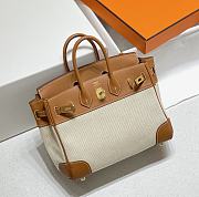 Kitlife Hermes Birkin 25 canva beige bag - 25cm - 4