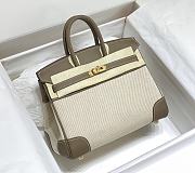 Kitlife Hermes Birkin 25 canva beige&gray bag - 25cm - 1