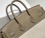 Kitlife Hermes Birkin 25 canva beige&gray bag - 25cm - 5