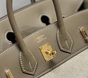 Kitlife Hermes Birkin 25 canva beige&gray bag - 25cm - 2