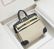 Kitlife Hermes Birkin 25 canva beige&black bag - 25cm - 1