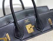 Kitlife Hermes Birkin 25 canva beige&black bag - 25cm - 6