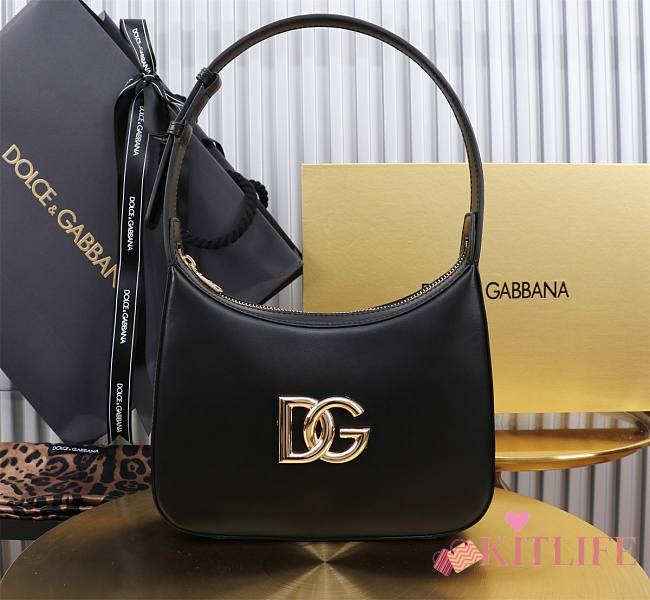 Kitlife Dolce&Gabbana Black Leather 3.5 Shoulder Bag black - 22 x 18 x 6 cm - 1