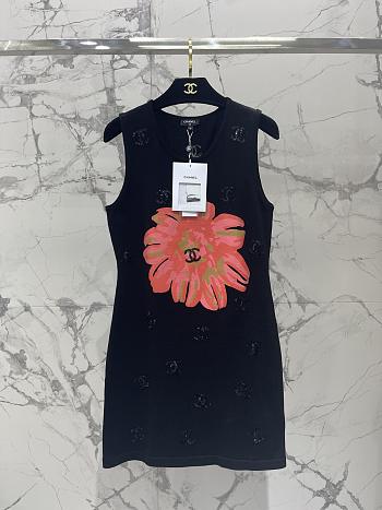 Kitlife Chanel dress Flower Patterns black 