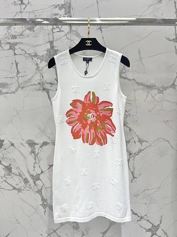 Kitlife Chanel dress Flower Patterns white