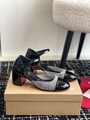 kitlife Christian Louboutin Miss Jane Crystals Black Patent Leather 55mm Pumps  - 2