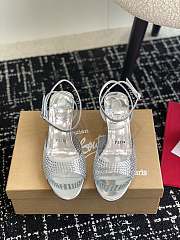 kitlife Christian Louboutin Miss Jane Crystals White Patent Leather 55mm Pumps - 1