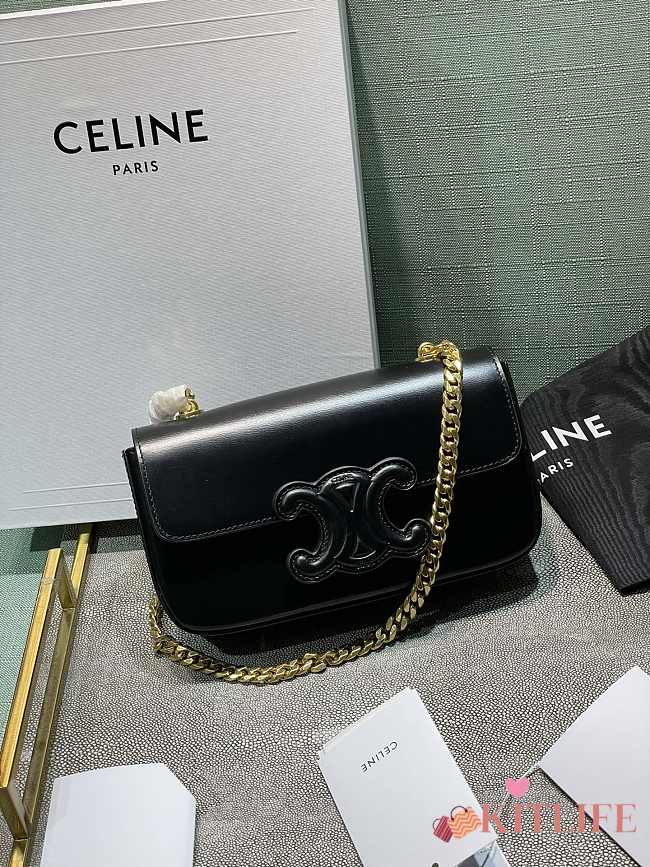 kitlife celine Cuir Triomphe black bag - 20x10x4cm - 1