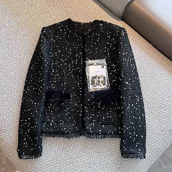 kitlife Chanel jacket Black tweed