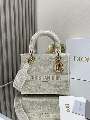 Kitlife Dior Lady D-life beige bag - 24x20x11cm