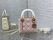 kitlife Mini Lady Dior Bag  Two-Tone Latte and Powder Pink - 17x7x15cm - 1