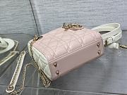 kitlife Mini Lady Dior Bag  Two-Tone Latte and Powder Pink - 17x7x15cm - 3