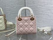 kitlife Mini Lady Dior Bag  Two-Tone Latte and Powder Pink - 17x7x15cm - 6