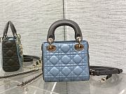 kitlife Mini Lady Dior Bag Two-Tone blue and gray- 17x7x15cm - 4