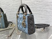 kitlife Mini Lady Dior Bag Two-Tone blue and gray- 17x7x15cm - 3