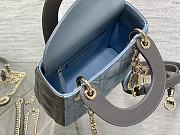 kitlife Mini Lady Dior Bag Two-Tone blue and gray- 17x7x15cm - 2