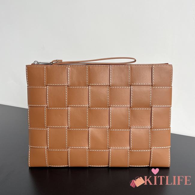 kitlife BOTTEGA VENETA Large Cassette Pouch brown - 35x25x1CM - 1