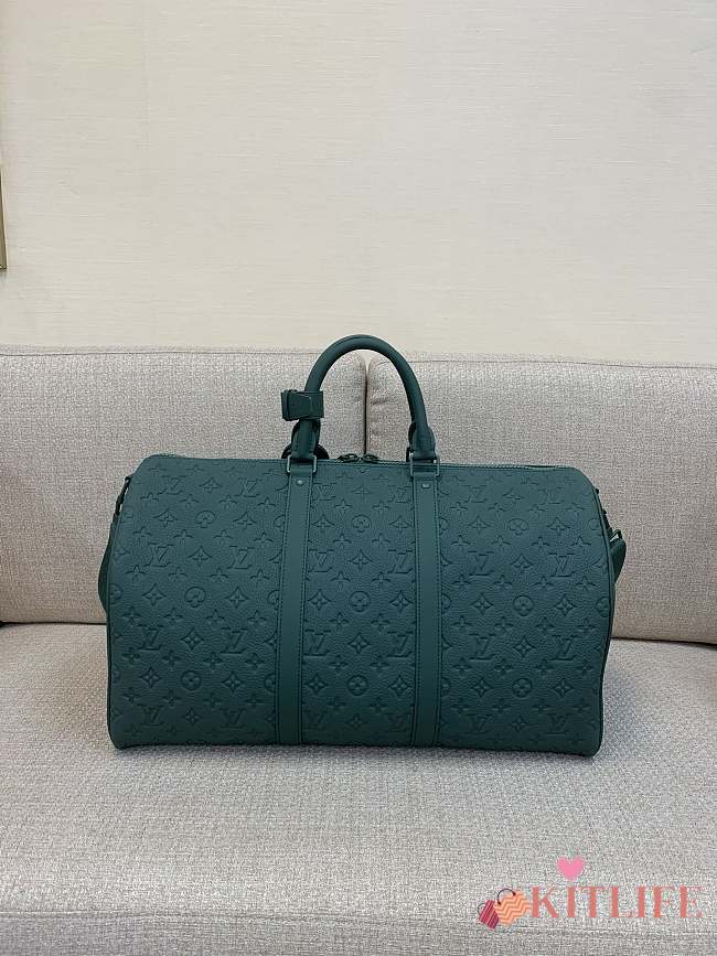 kitlife Louis Vuitton LV Keepall 50 green leather bag - 50x29x23 cm - 1