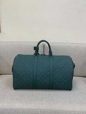 kitlife Louis Vuitton LV Keepall 50 green leather bag - 50x29x23 cm