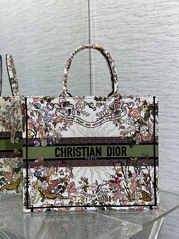 Kitlife Dior Large Book Tote Ecru Multicolor Dior 4 Saisons Automne Soleil Embroidery bag - 42x18x35 cm