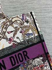 Kitlife Dior Large Book Tote Ecru Multicolor Dior 4 Saisons Automne Soleil Embroidery purple bag - 36x18x28 cm - 5