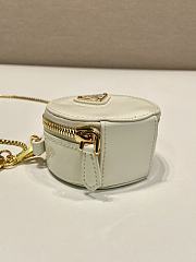 Kiltife Prada Patent leather mini pouch white bag - 8x7.2x3.5cm - 2