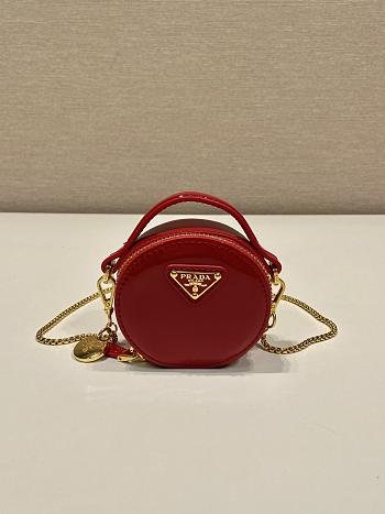 Kiltife Prada Patent leather mini pouch red bag - 8x7.2x3.5cm USD 360.00 