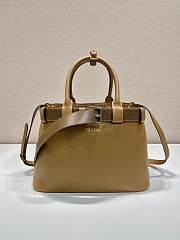 kitlife Prada Buckle Large Leather Handbag With Belt brown - 37x27x14cm - 1