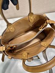 kitlife Prada Buckle Large Leather Handbag With Belt brown - 37x27x14cm - 3