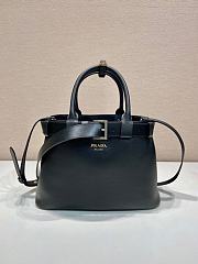 kitlife Prada Buckle Large Leather Handbag With Belt black - 37x27x14cm - 1