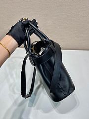 kitlife Prada Buckle Large Leather Handbag With Belt black - 37x27x14cm - 6