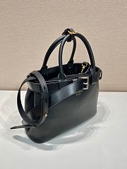kitlife Prada Buckle Large Leather Handbag With Belt black - 37x27x14cm - 3